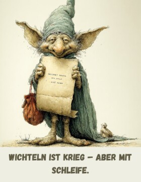 Wichteln ist Krieg – aber mit Schleife.
