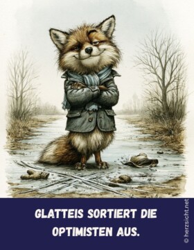 Glatteis sortiert die Optimisten aus.