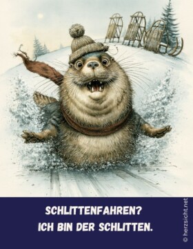 Schlittenfahren? Ich BIN der Schlitten.