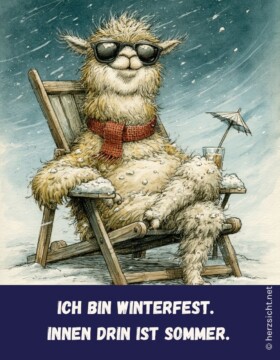 Ich bin winterfest. Innen drin ist Sommer.
