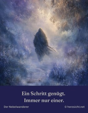 Ein Schritt genügt. Immer nur einer.