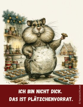 Ich bin nicht dick. Das ist Plätzchenvorrat.