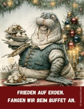 Frieden auf Erden. Fangen wir beim Buffet an.