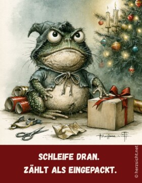 Schleife dran. Zählt als eingepackt.